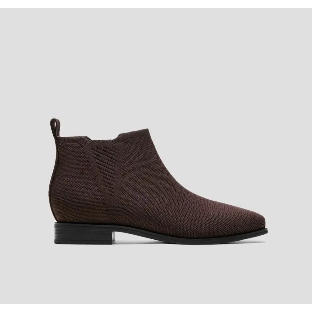 VIVAIA Ryan Square Toe Chelsea Boots Dark Chocolate Brown Sz 41.5/US 10 NEW